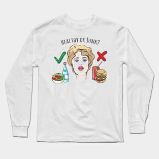 Healthy and Junk Food Concept Illustration Long Sleeve T-Shirt